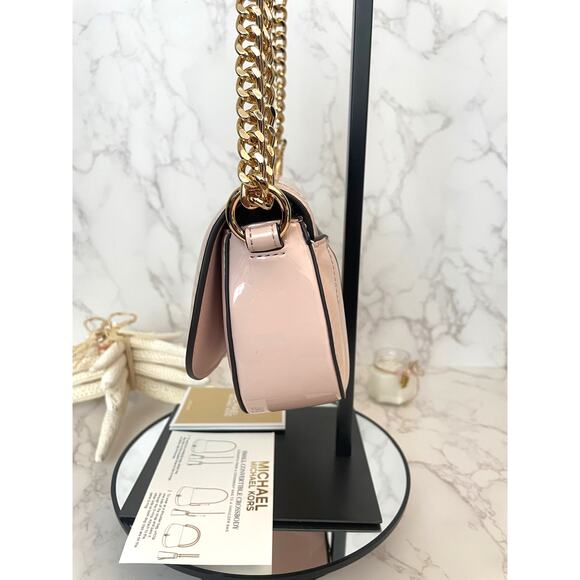 MICHAEL KORS Mila Small Powder Blush Patent Convertible Crossbody Bag NWT - Picture 6 of 8